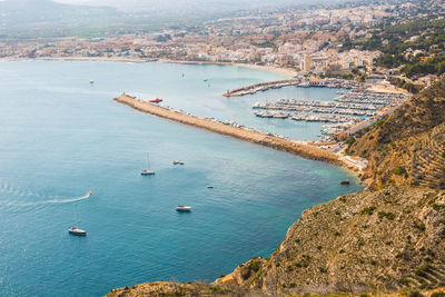 High angle view of city