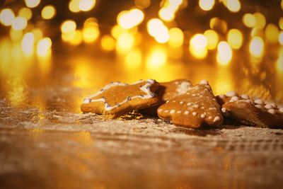 Close-up of cookies on table