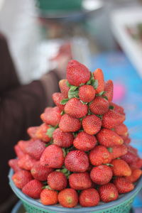 Close-up of strawberries in market
