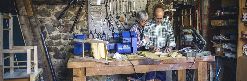 Man working on table