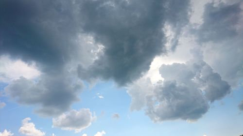 Low angle view of cloudy sky