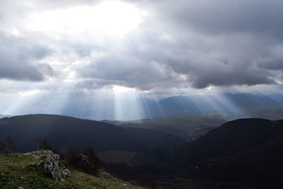 Low angle view of mountains against sky