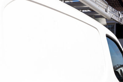 High angle view of white car in city