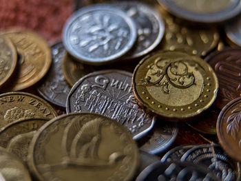 Full frame shot of coins