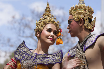 Portrait of woman looking away