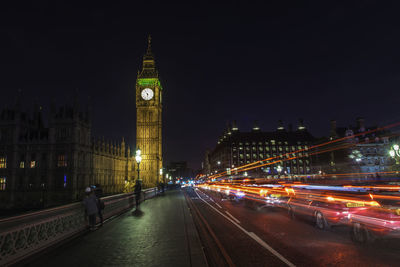 Illuminated city at night