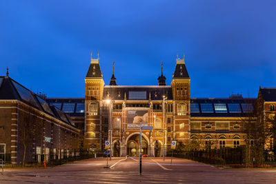 View of illuminated building at night