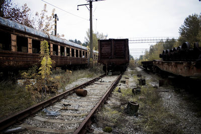 Railroad tracks against sky