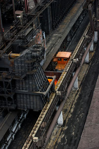 High angle view of railroad tracks