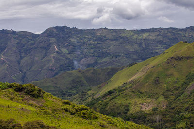 Scenic view of mountains against sky