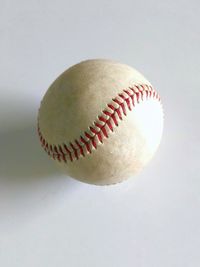 High angle view of ball on table against white background