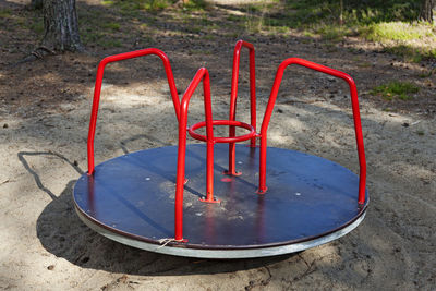 High angle view of empty playground