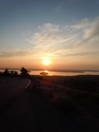 Scenic view of sea at sunset