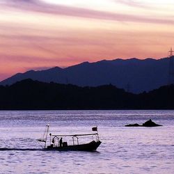 Boat sailing in sea