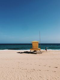 Scenic view of beach against clear sky