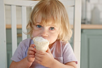 Close-up of woman drinking milk