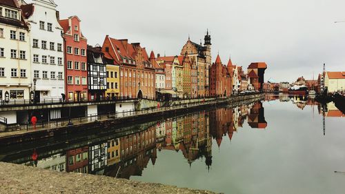 Reflection of buildings in city