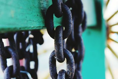 Close-up of rusty chain