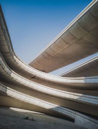 Low angle view of building against blue sky