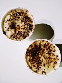 High angle view of coffee on table