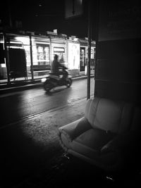 View of people sitting in train