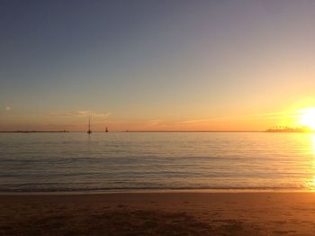 View of sea at sunset