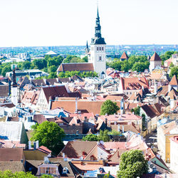 High angle shot of townscape