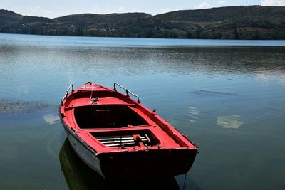 Panoramic view of boats in lake