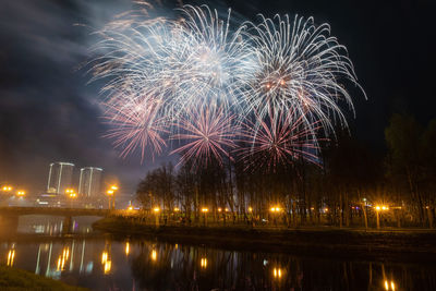 Festive salute in honor of the victory day, 09.05.2021, ivanovo, ivanovo region, russia.