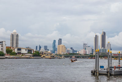 The chaophraya river and the cityscape of bangkok thailand southeast asia