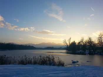 Scenic view of snow covered landscape