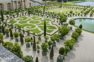 High angle view of built structure by trees, versallies fr