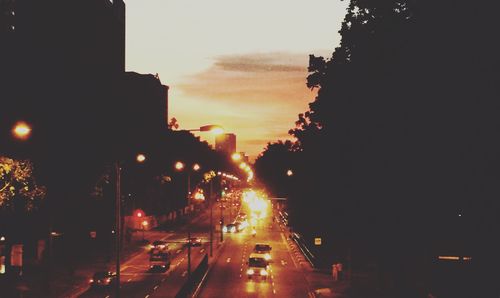 Traffic on road at night