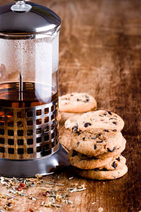 Close-up of cookies on table