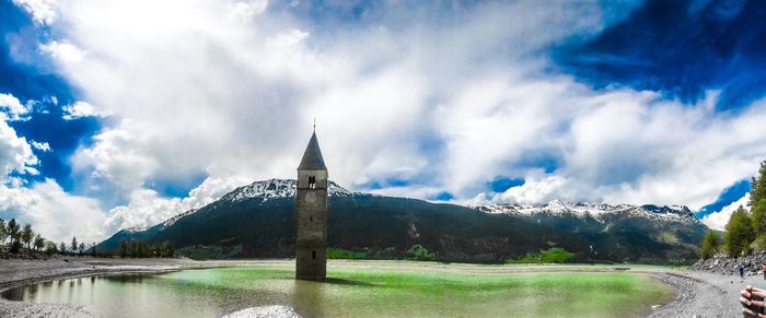 Panoramic view of lake against sky