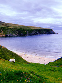 Scenic view of beach against sky