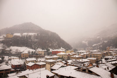 High angle view of townscape against sky