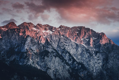 Scenic view of rocky mountains against sky