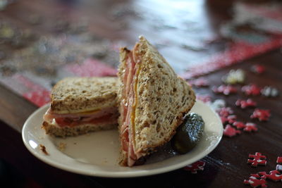 Close-up of served food