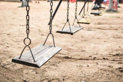 Swings hanging in playground