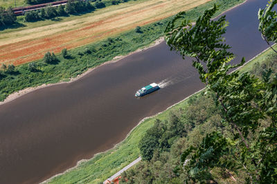 High angle view of car on land