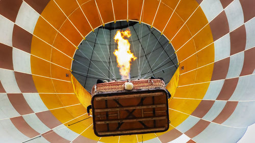 Low angle view of hot air balloon