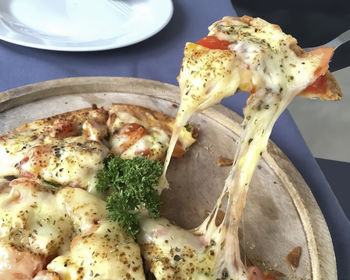 Close-up of served food in plate