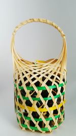 Close-up of yellow flower over white background