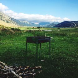 Scenic view of field against sky