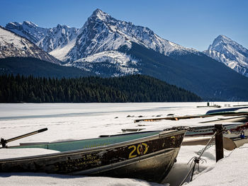 Scenic view of snow covered mountain