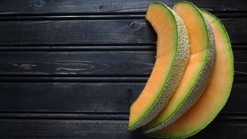 High angle view of bananas on table