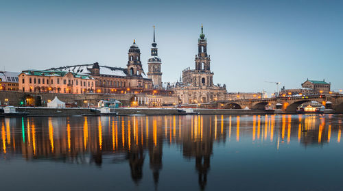 Reflection of buildings in water