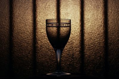 Close-up of beer glass on table