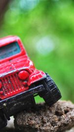 Close-up of toy car